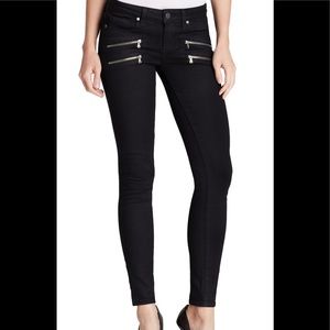 Paige denim Edgemont black double zip jeans